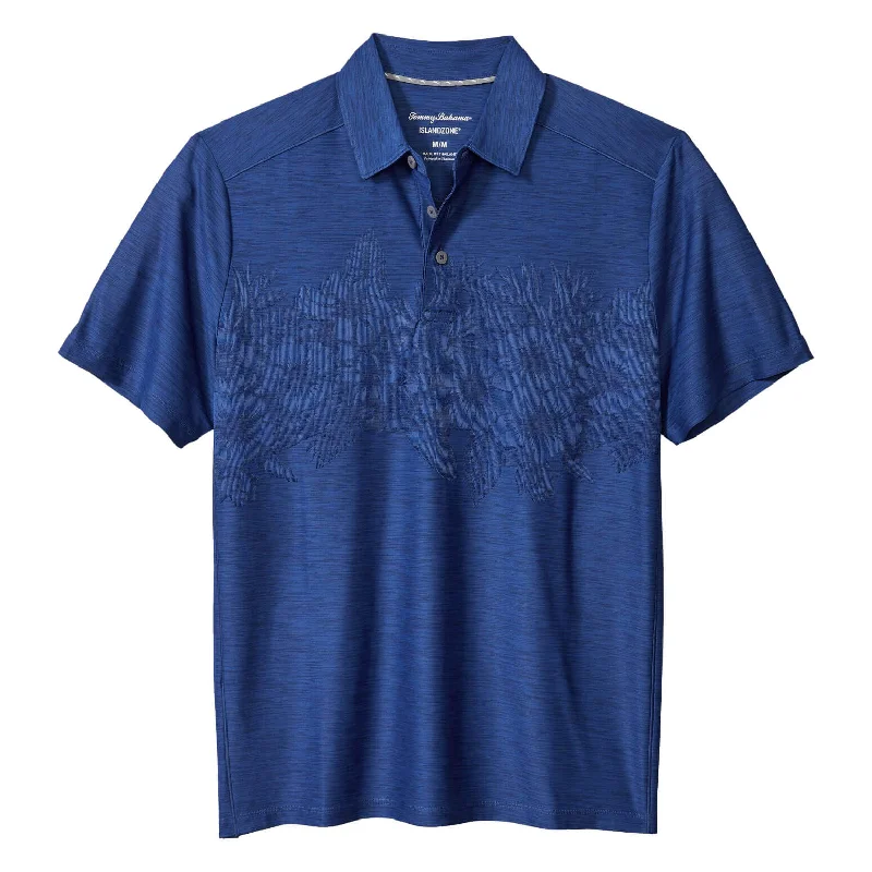 Tommy Bahama IslandZone Palm Coast Hibiscus Border Polo Shirt - Kingdom Blue