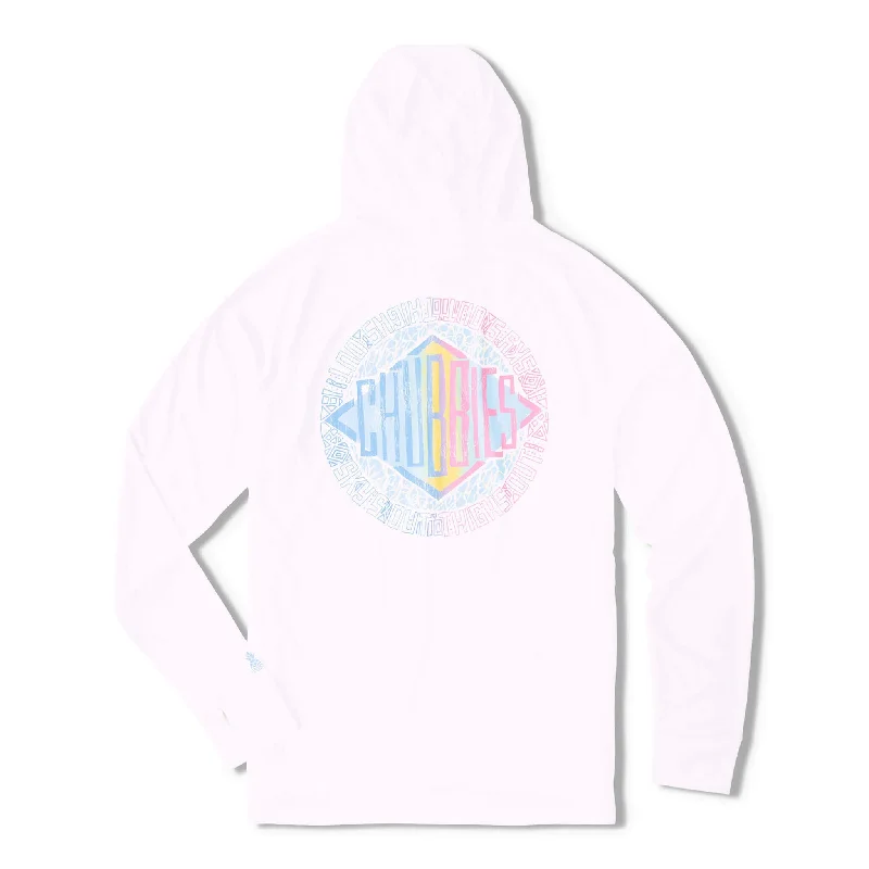 Chubbies The High Tide Long Sleeve Sun Hoodie T-Shirt - Pure White