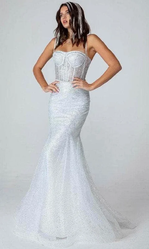 ball gown prom dressesEureka Fashion - 9911 Sleeveless Glitter Trumpet Prom Gown