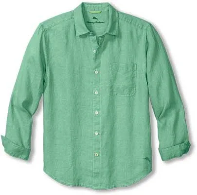 Tommy Bahama Sea Glass Breezer Linen Long Sleeve Shirt - Bright Palm Green