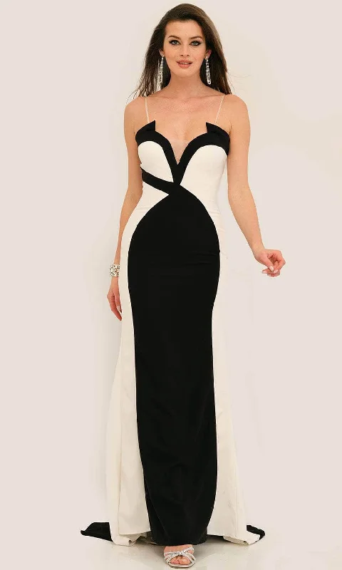 flowy prom dressesDave & Johnny 11296 - Sleeveless Deep V-Neck Prom Gown