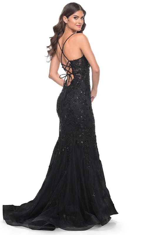 prom dress inspiration galleriesLa Femme 32033 - Embellished V-Neck Prom Dress