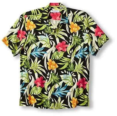 Tommy Bahama Veracruz Cay Lush Escape Camp Shirt - Black