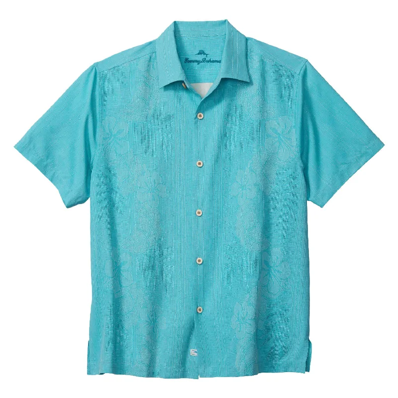 Tommy Bahama Bali Border Camp Shirt - Aqua Blue