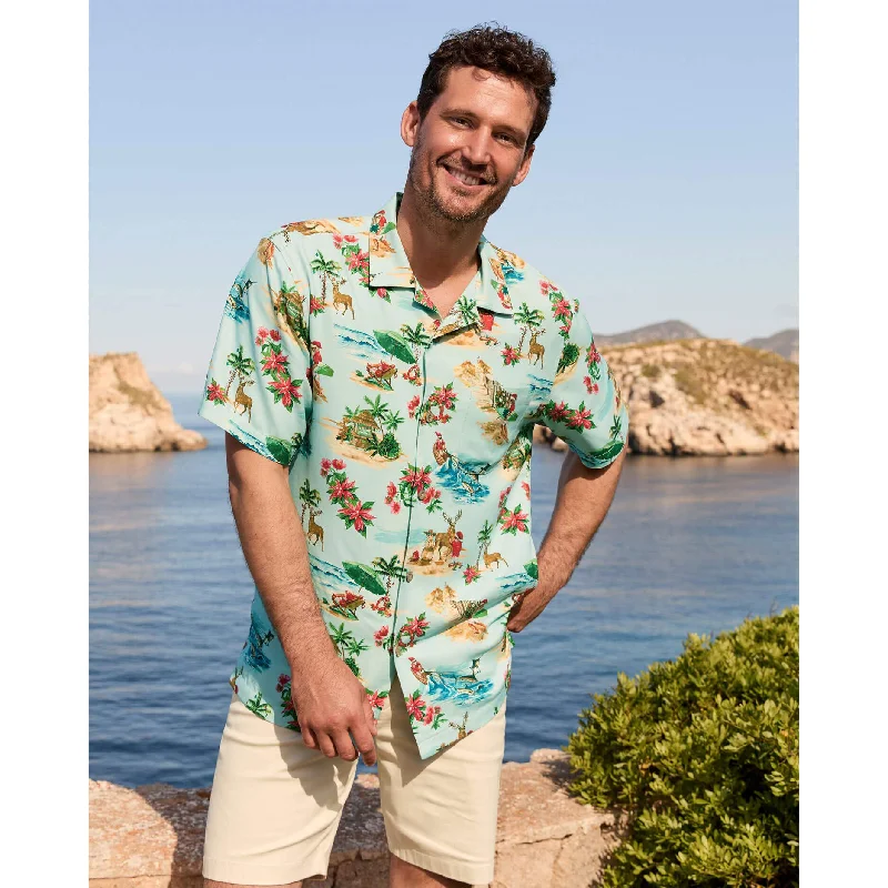 Tommy Bahama Big & Tall Santa Shores Camp Shirt - Light Sky