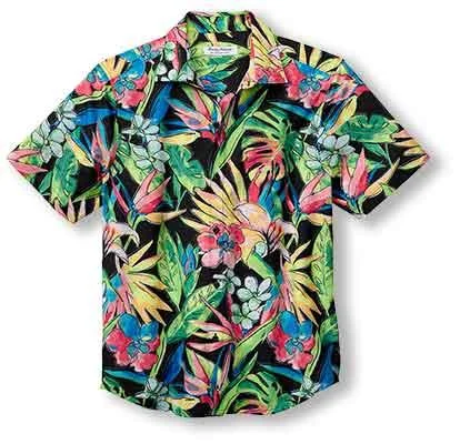 Tommy Bahama IslandZone Bahama IslandZone Coast Jungle Haven Camp Shirt - Black