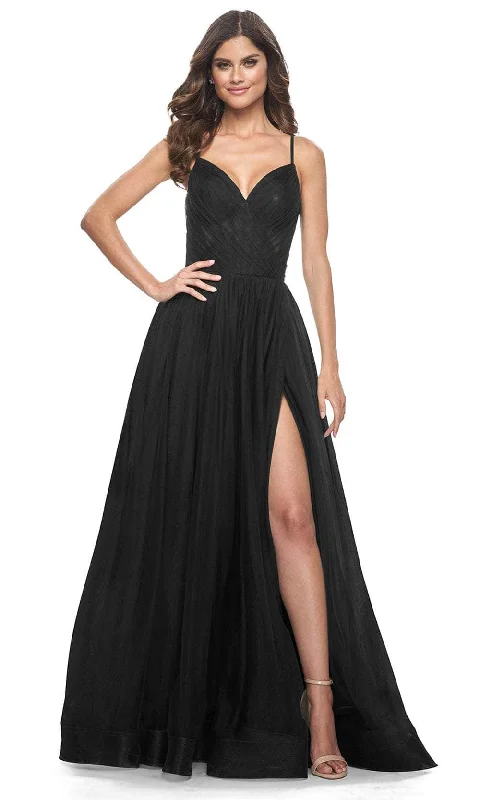 corset prom dressesLa Femme 32130 - Ruched Tulle Prom Dress