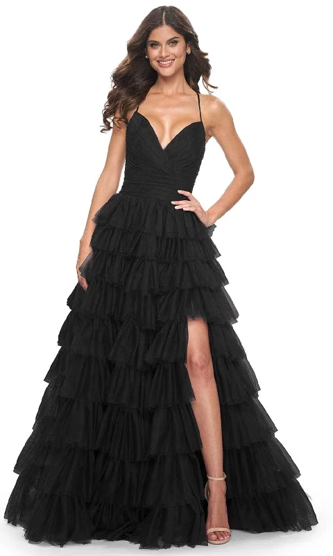 sweetheart neckline prom dressesLa Femme 32086 - Sleeveless Multi-Tiered Prom Dress