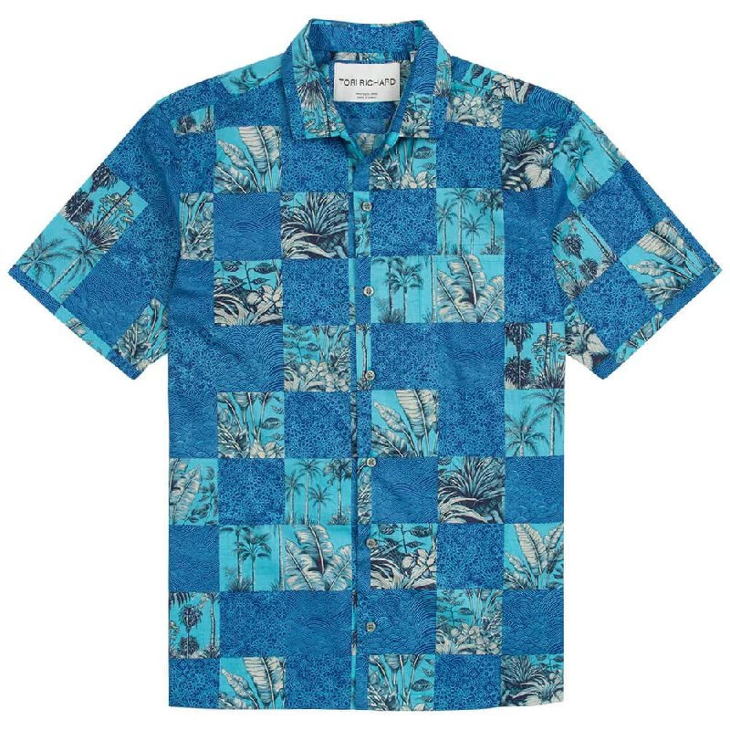 Tori Richard Scrapbook Cotton Lawn Camp Shirt - Water