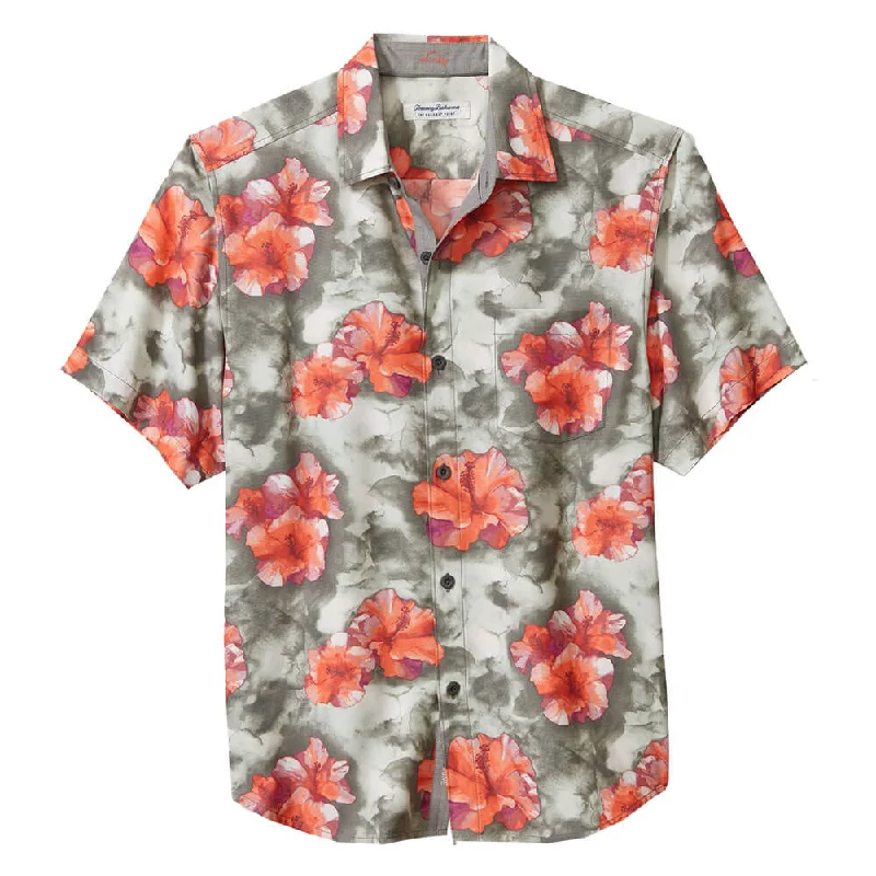 Tommy Bahama Coconut Point Stormy Blues Camp Shirt - Argent