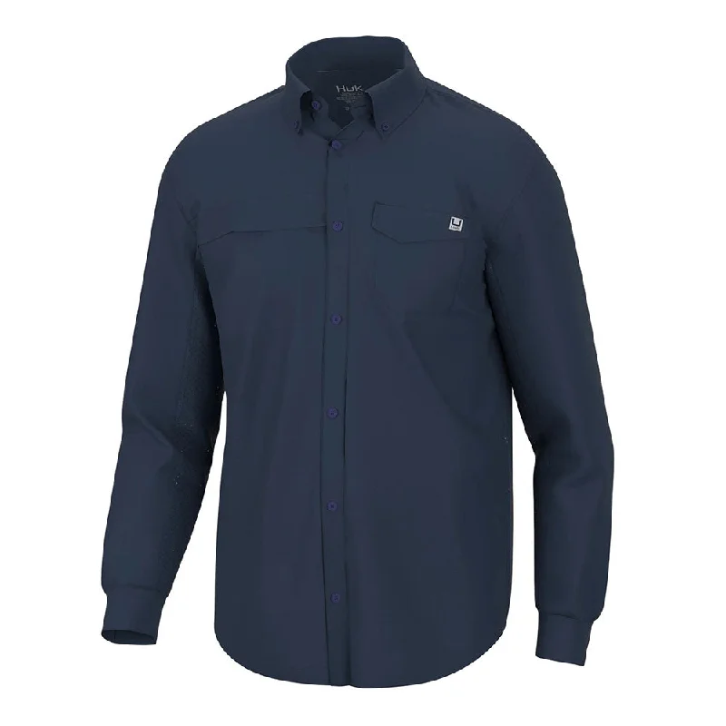 Huk Tide Point Long Sleeve Sport Shirt - Sargasso Sea