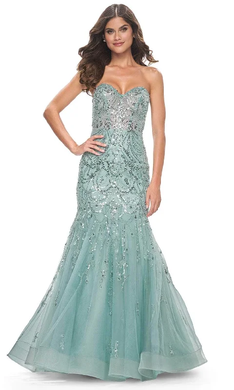 chiffon prom dressesLa Femme 32053 - Strapless Mermaid Prom Dress