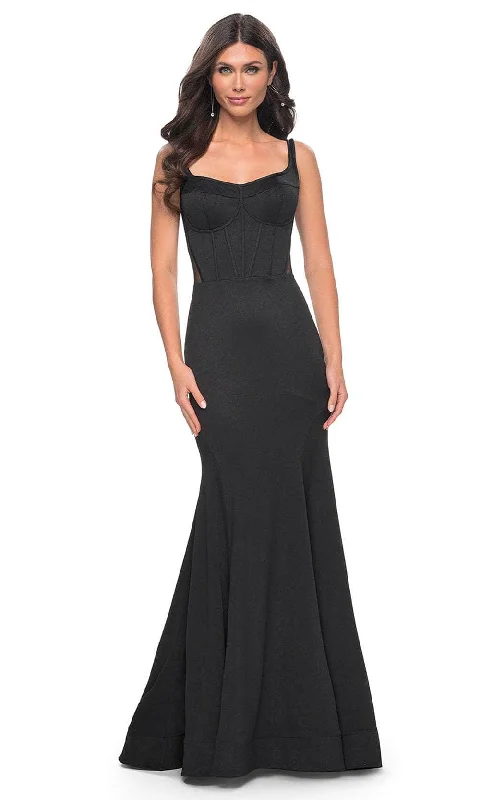 luxury prom dressesLa Femme 32268 - Sheer Scoop Back Prom Gown