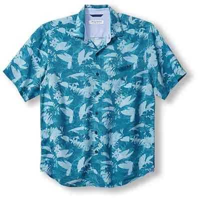 Tommy Bahama Veracruz Cay Paradise Camo Camp Shirt - Blue Allure