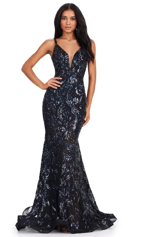 vintage prom dressesAshley Lauren 11444 - Sequin Detailed Prom Dress