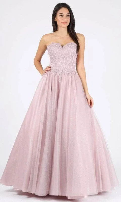 sleeveless prom dressesEureka Fashion - 9898 Lace Strapless A-Line Prom Gown