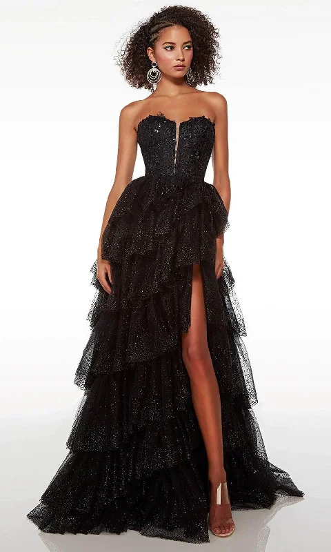 elegant prom dressesAlyce Paris 61525 - Strapless Ruffled Prom Gown