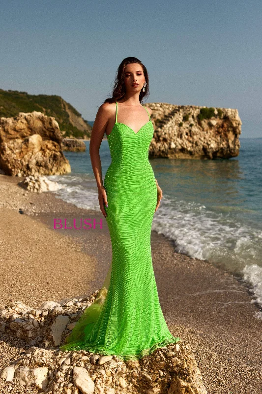 sequined prom dressesBlush by Alexia Designs 12108 - Mermaid Lace-Up Back Prom Gown