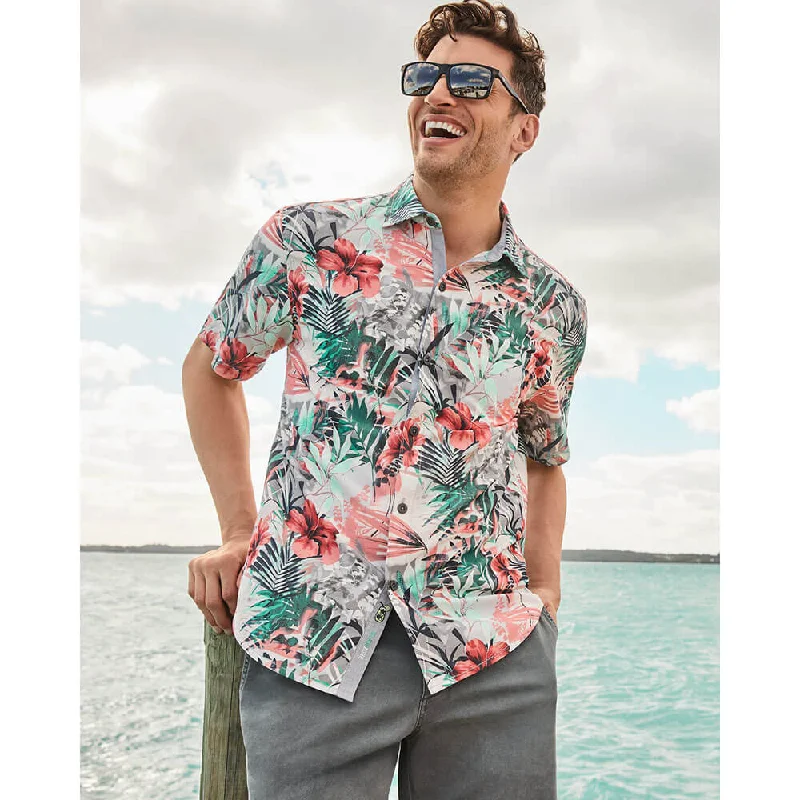 Tommy Bahama Mojito Bay Electric Blooms Camp Shirt - Summer Grey