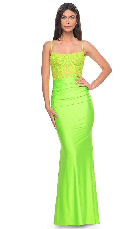 sparkly prom dressesLa Femme 32322 - Scoop Lace-Up Back Prom Gown