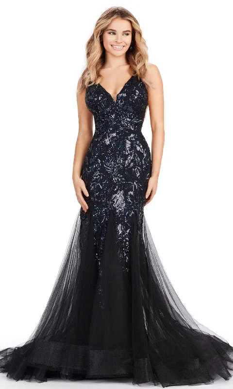 elegant prom dressesAshley Lauren 11472 - Sequin V-Neck Prom Dress