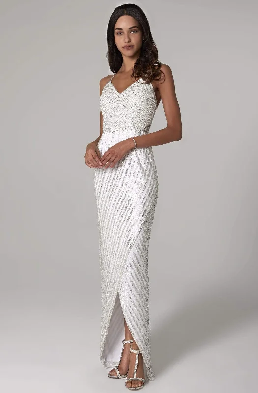 prom dresses with illusion panelsSCALA - 60112 Beaded Scoop Back Sheath Prom Dress