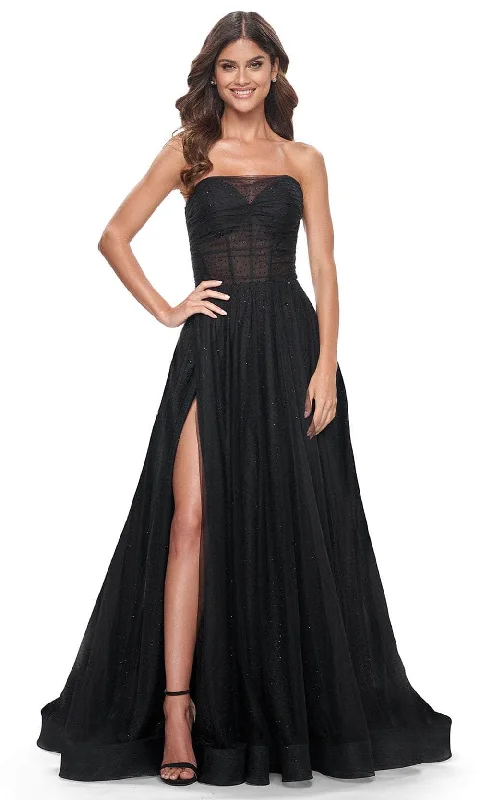 ready-to-wear prom dressesLa Femme 32029 - Corset Bodice Straight-Across Prom Gown