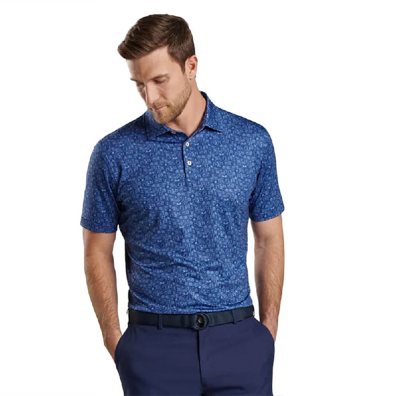 Peter Millar Carolina Shag Performance Jersey Polo Shirt - Sport Navy