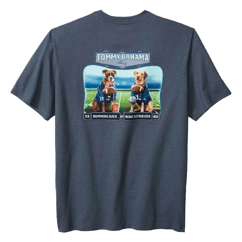 Tommy Bahama Big & Tall Rumming Back Wine Retriever T-Shirt - Navy Heather