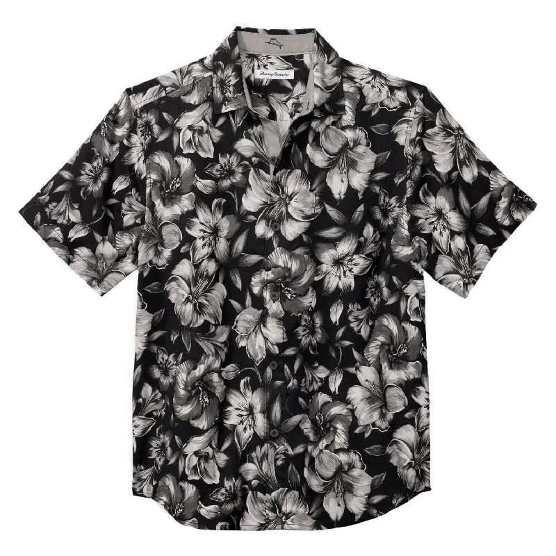 Tommy Bahama Hibiscus Hideaway Camp Shirt - Black