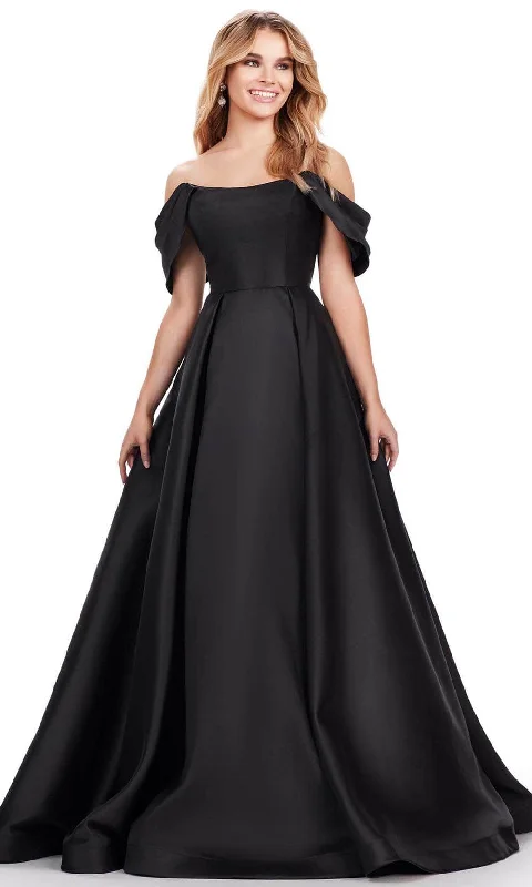 off-the-shoulder prom dressesAshley Lauren 11544 - Draped Mikado Prom Dress