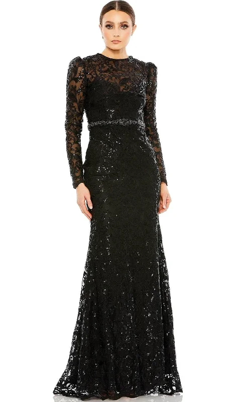 plus-size prom dressesMac Duggal 68011 - Sequin Embroidered Sheath Prom Dress