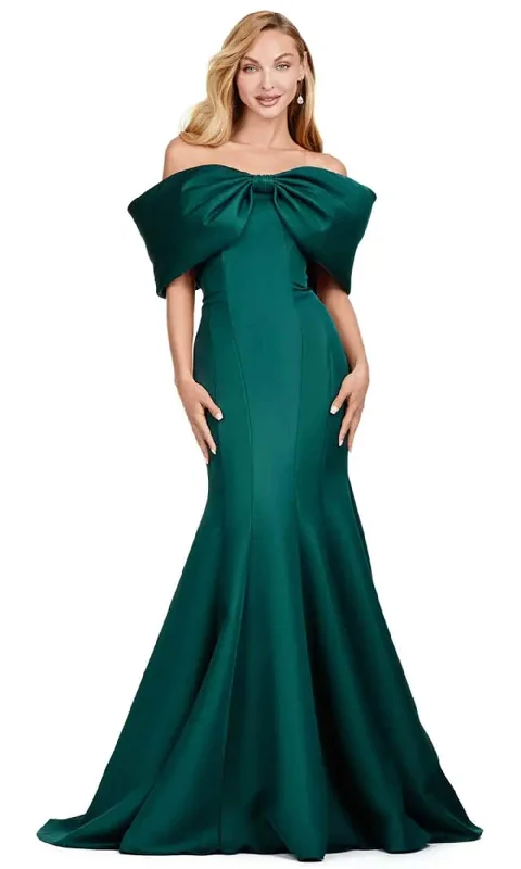 luxury prom dressesAshley Lauren 11413 -Satn Off-Shoulder Mermaid Prom Gown