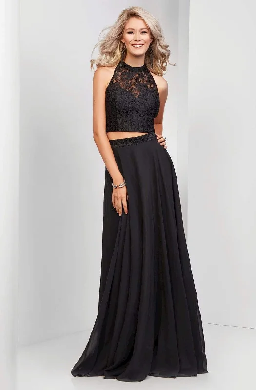 mid-length prom dressesClarisse - 3427 Lace Halter Two-Piece Prom Gown