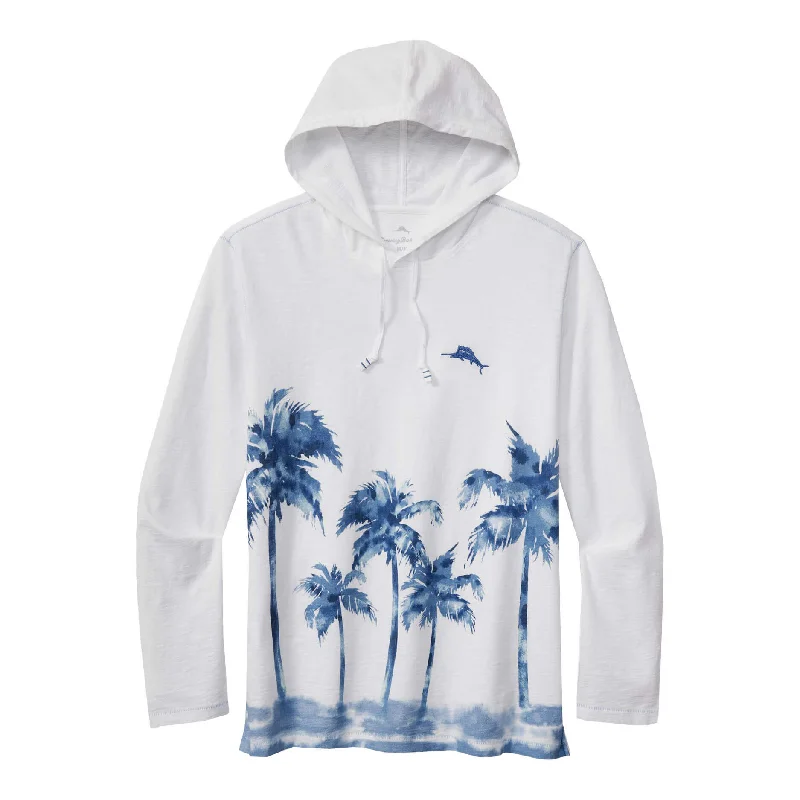 Tommy Bahama Palm Break Lux Hoodie Long Sleeve T-Shirt - White