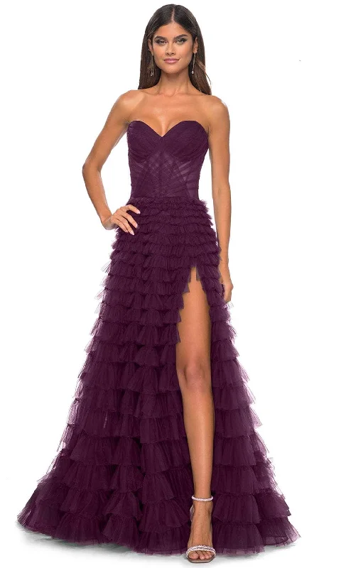 sleeveless prom dressesLa Femme 32283 - Sweetheart Tiered Prom Dress