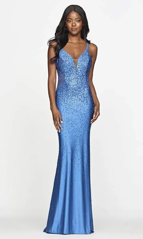 spaghetti strap prom dressesFaviana - S10500 Beaded Illusion Side Prom Dress