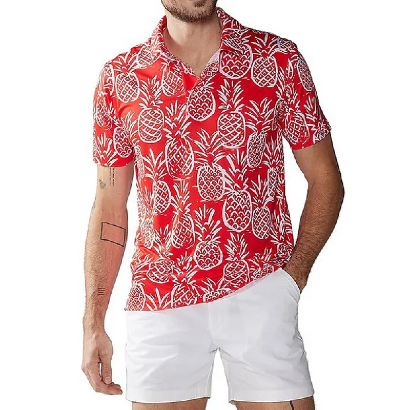 Chubbies The Thigh Napple Performance Polo Shirt - Bright Red