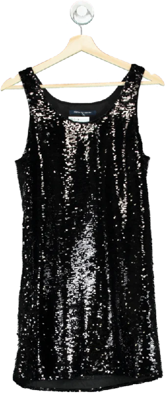 Sleeveless Dress In TulleFrench Connection Black Sequin Sleeveless Dress UK 6