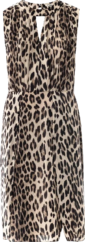 Sleeveless Dress With EmbroideryL'agence Beige Leopard Print Sleeveless Dress UK 6