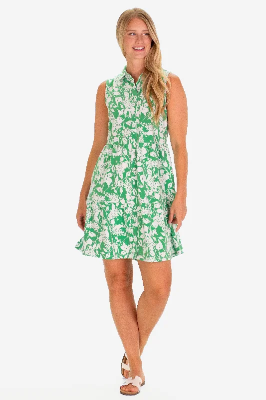 Sleeveless Dress NurseThe Sleeveless Olivia Dress in Green Garden