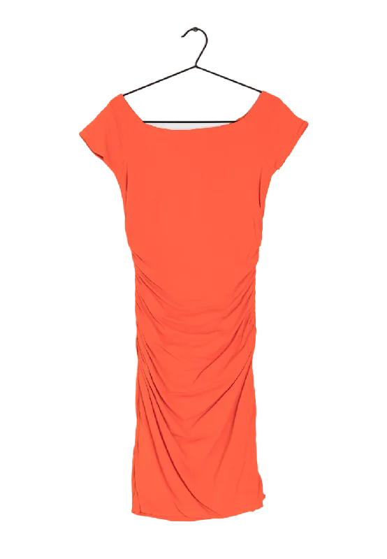 Sleeveless Dress With Keyhole BackBoden Orange Sleeveless Ruched Dress UK 8L