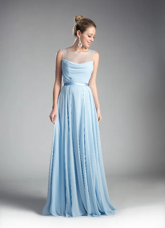 maxi dresses for outdoor weddingsLong Illusion Sleeveless Dress by Cinderella Divine CJ236