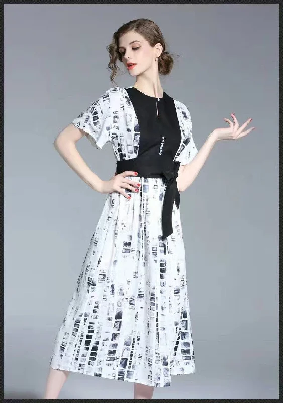 maxi dresses for officeBlack and White Long Dress