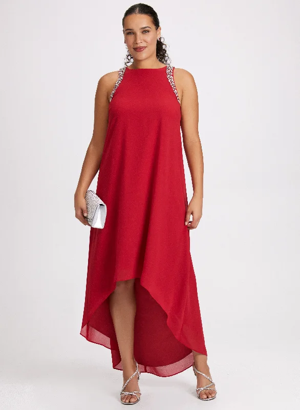 Sleeveless Dress With Zip-Up BackSleeveless Chiffon Dress