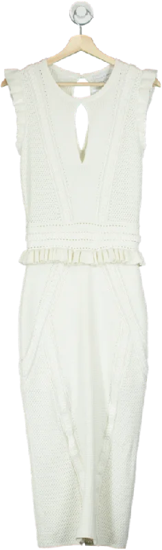 Sleeveless Dress In WovenRebecca Vallance White Keyhole Sleeveless Dress UK 8