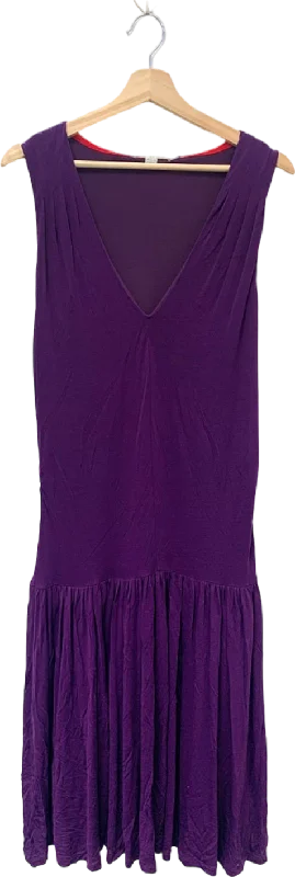 Sleeveless Dress With High-Low HemBoden Purple Sleeveless Dress UK 12R