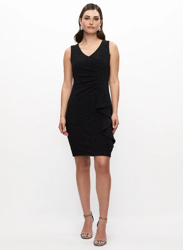 Sleeveless Dress AffordableMetallic Detail Sleeveless Jacquard Dress