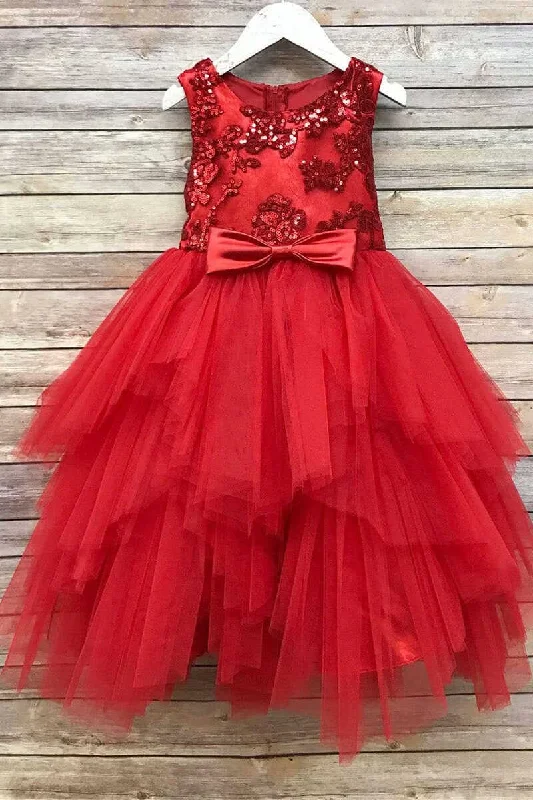 Sleeveless Dress In LinenMulti-Tiered Sleeveless Bow Girl Birthday Dress