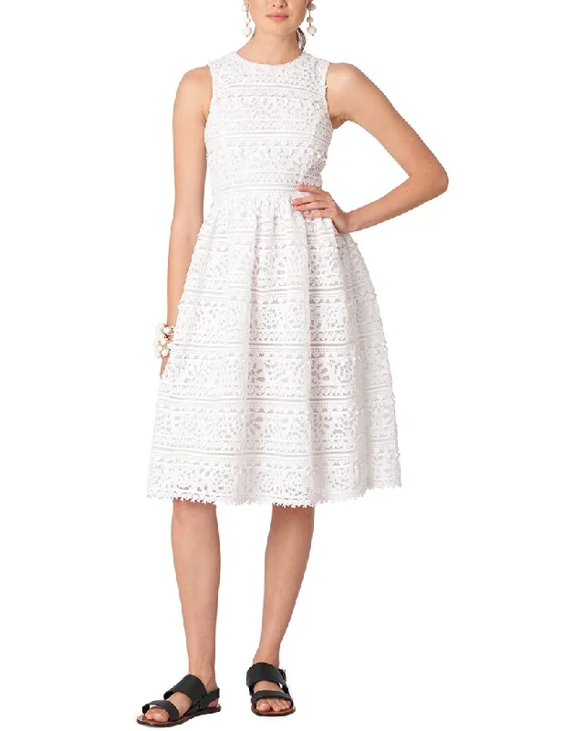 Sleeveless Dress In SilkCarolina Herrera Embroidered Eyelet Sleeveless Dress